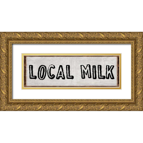 Fresh Local Milk And Eggs Gold Ornate Wood Framed Art Print with Double Matting by Lewis, Sheldon