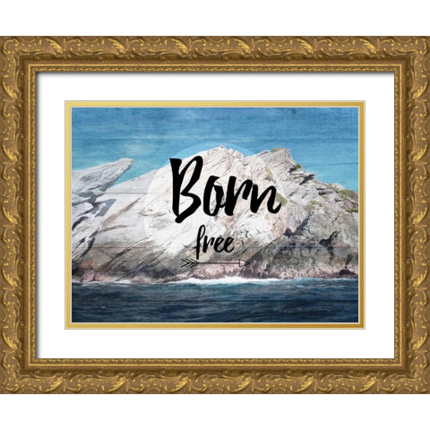BoRn Free Gold Ornate Wood Framed Art Print with Double Matting by Lewis, Sheldon