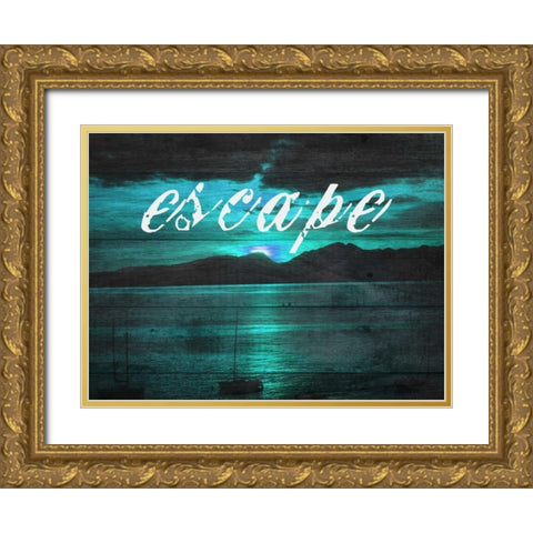 Escape Gold Ornate Wood Framed Art Print with Double Matting by Lewis, Sheldon