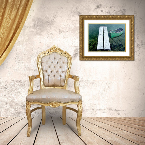 Evening Row Gold Ornate Wood Framed Art Print with Double Matting by Lewis, Sheldon