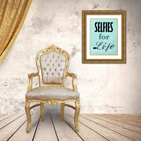 Selfies Gold Ornate Wood Framed Art Print with Double Matting by Lewis, Sheldon