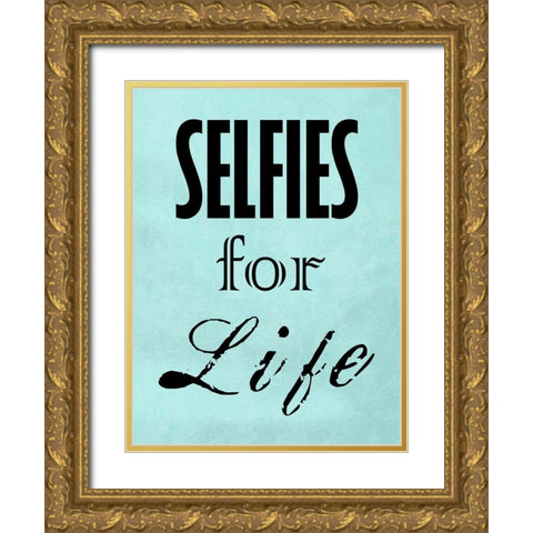 Selfies Gold Ornate Wood Framed Art Print with Double Matting by Lewis, Sheldon