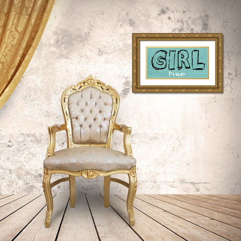 Girl Power Gold Ornate Wood Framed Art Print with Double Matting by Lewis, Sheldon