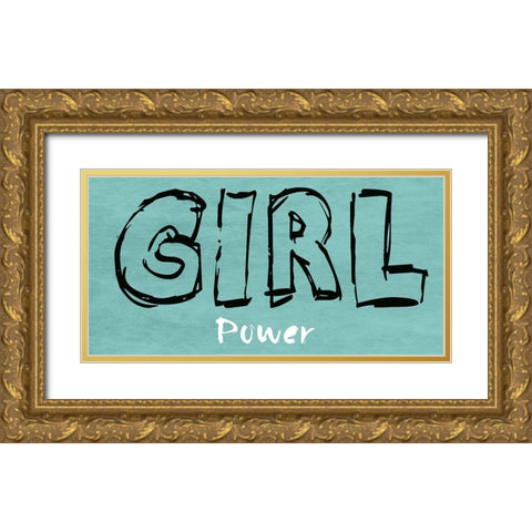 Girl Power Gold Ornate Wood Framed Art Print with Double Matting by Lewis, Sheldon