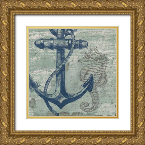 Swimming In The Deep Gold Ornate Wood Framed Art Print with Double Matting by Lewis, Sheldon