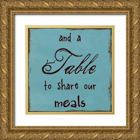 A Table To Share Our Meals Gold Ornate Wood Framed Art Print with Double Matting by Lewis, Sheldon