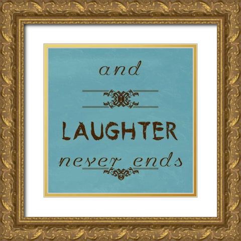 Laughter Never Ends Gold Ornate Wood Framed Art Print with Double Matting by Lewis, Sheldon