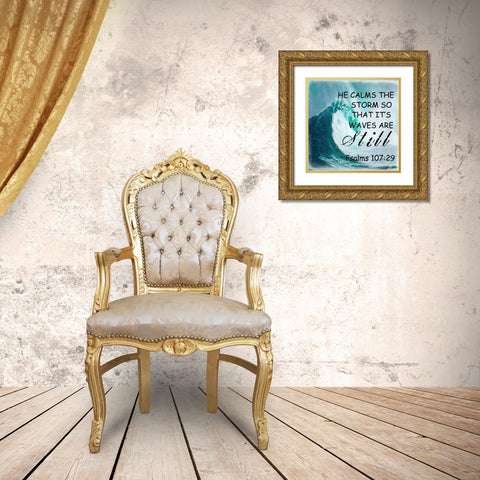 He Calm The Storm Gold Ornate Wood Framed Art Print with Double Matting by Lewis, Sheldon