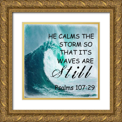 He Calm The Storm Gold Ornate Wood Framed Art Print with Double Matting by Lewis, Sheldon