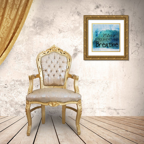 Close Your Eyes Gold Ornate Wood Framed Art Print with Double Matting by Lewis, Sheldon