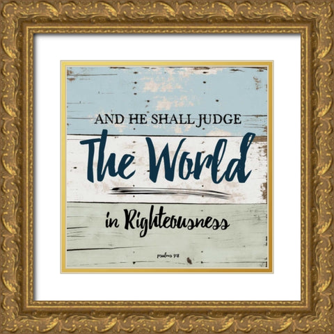 Religious On Wood 1 Gold Ornate Wood Framed Art Print with Double Matting by Lewis, Sheldon