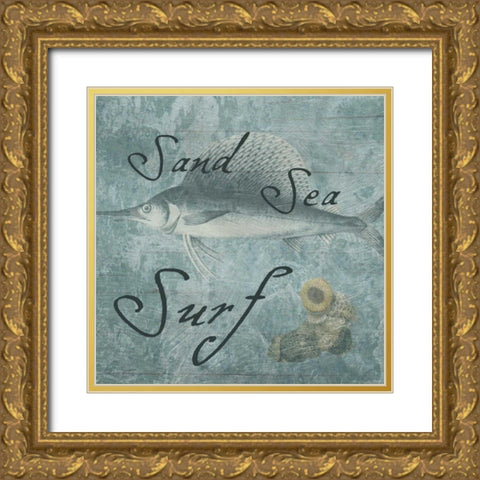 Sand Gold Ornate Wood Framed Art Print with Double Matting by Lewis, Sheldon