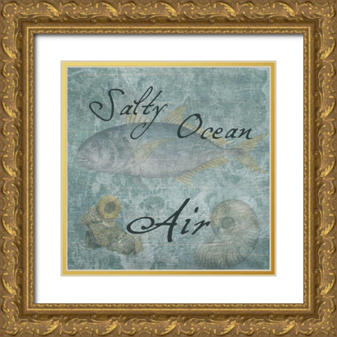 Ocean Air Gold Ornate Wood Framed Art Print with Double Matting by Lewis, Sheldon
