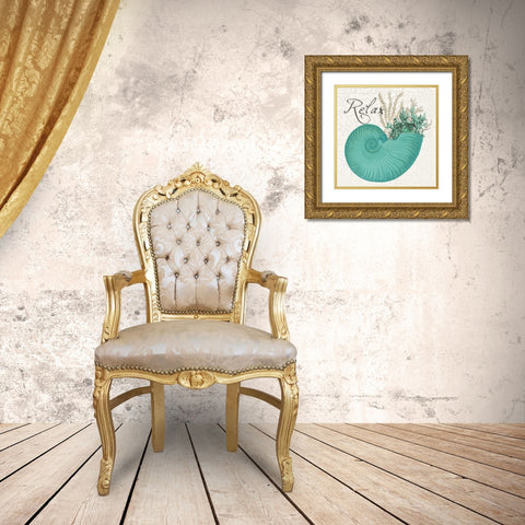 Coastal Bouquet Gold Ornate Wood Framed Art Print with Double Matting by Lewis, Sheldon