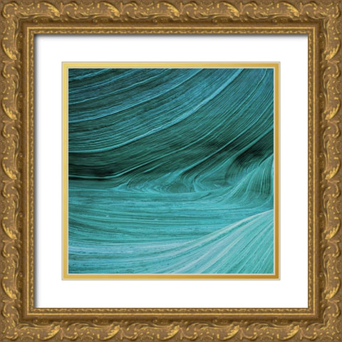 Coastal Abstract Gold Ornate Wood Framed Art Print with Double Matting by Lewis, Sheldon
