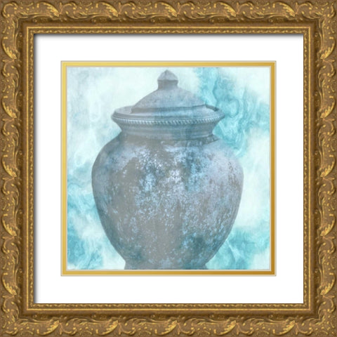 Ancent Vase Gold Ornate Wood Framed Art Print with Double Matting by Lewis, Sheldon