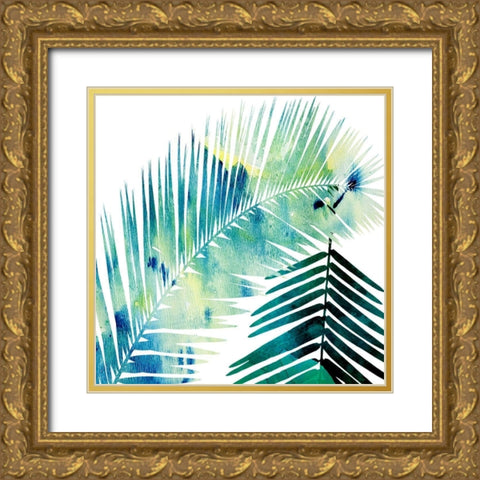 Watercolor Burst 2 Gold Ornate Wood Framed Art Print with Double Matting by Lewis, Sheldon