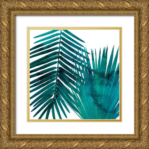 Watercolor Burst 3 Gold Ornate Wood Framed Art Print with Double Matting by Lewis, Sheldon