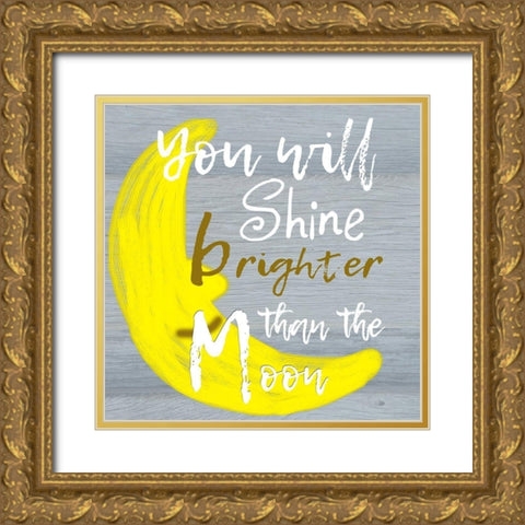 Bright Moon Gold Ornate Wood Framed Art Print with Double Matting by Lewis, Sheldon