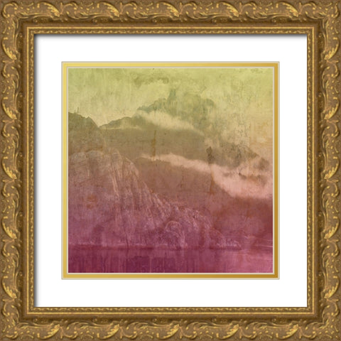Mountain Lights A Gold Ornate Wood Framed Art Print with Double Matting by Lewis, Sheldon