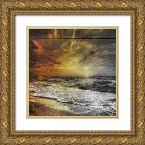 Golden Sunset Gold Ornate Wood Framed Art Print with Double Matting by Lewis, Sheldon