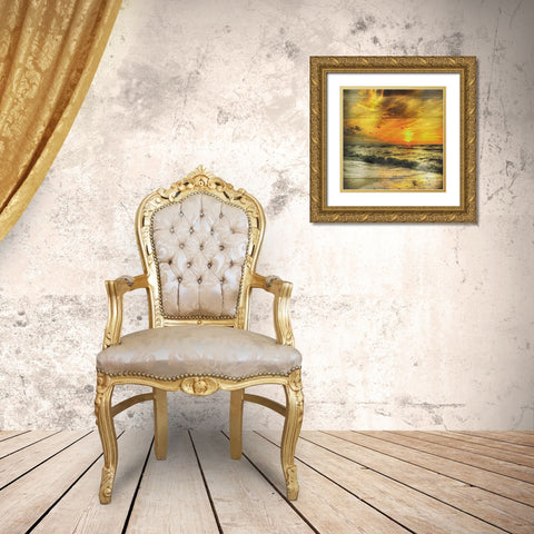 Golden Sunset 2 Gold Ornate Wood Framed Art Print with Double Matting by Lewis, Sheldon
