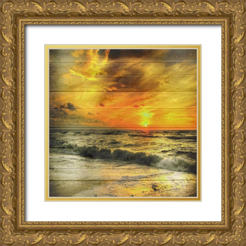 Golden Sunset 2 Gold Ornate Wood Framed Art Print with Double Matting by Lewis, Sheldon