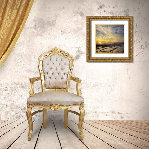 Golden Sunset 3 Gold Ornate Wood Framed Art Print with Double Matting by Lewis, Sheldon