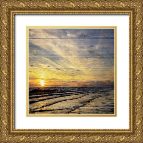 Golden Sunset 3 Gold Ornate Wood Framed Art Print with Double Matting by Lewis, Sheldon