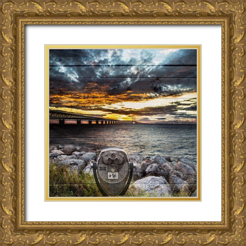 Golden Sunset 4 Gold Ornate Wood Framed Art Print with Double Matting by Lewis, Sheldon