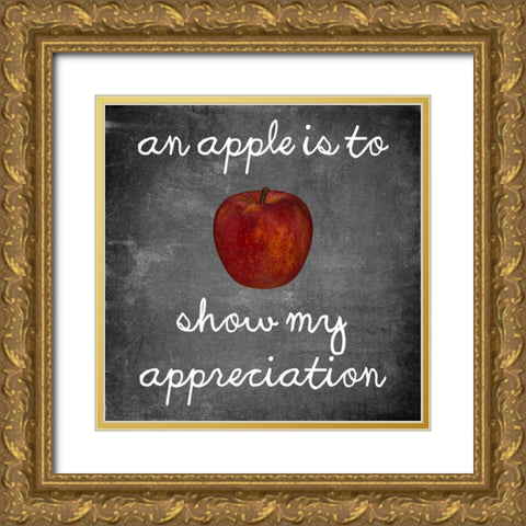 Apple Gold Ornate Wood Framed Art Print with Double Matting by Lewis, Sheldon