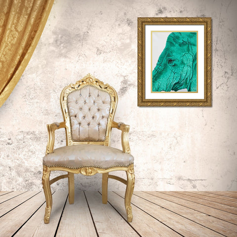Elephant Gold Ornate Wood Framed Art Print with Double Matting by Altavilla, Simona