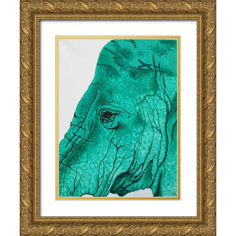Elephant Gold Ornate Wood Framed Art Print with Double Matting by Altavilla, Simona