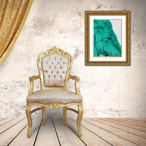 Wild Elephant Gold Ornate Wood Framed Art Print with Double Matting by Altavilla, Simona