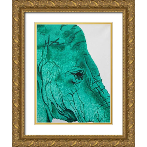 Wild Elephant Gold Ornate Wood Framed Art Print with Double Matting by Altavilla, Simona