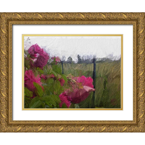 Monet View Gold Ornate Wood Framed Art Print with Double Matting by Butcher, Sarah