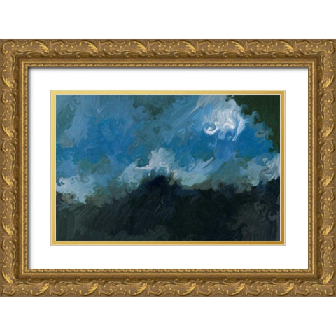 Waves Gold Ornate Wood Framed Art Print with Double Matting by Butcher, Sarah