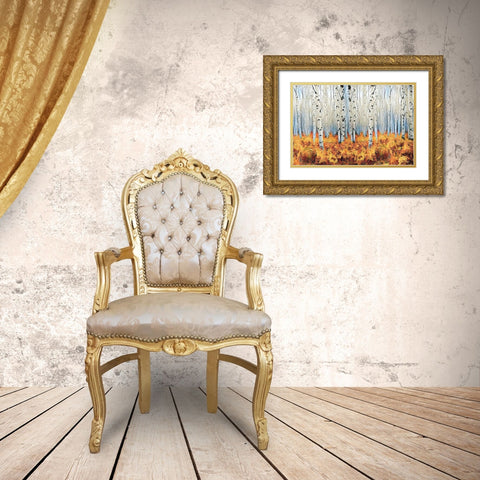 Birch Forest Gold Ornate Wood Framed Art Print with Double Matting by Butcher, Sarah