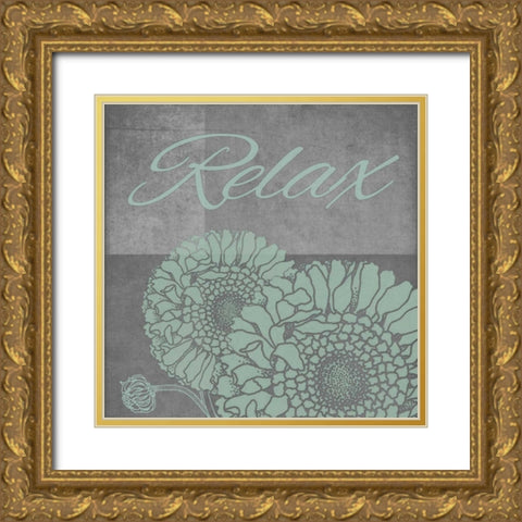 Spa Flower-Relax Gold Ornate Wood Framed Art Print with Double Matting by Carlson, Tina