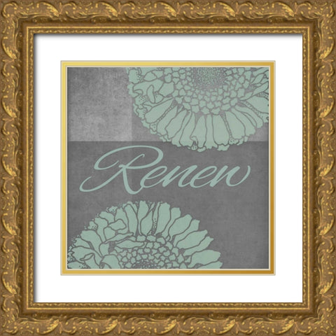 Spa Flower-Renew Gold Ornate Wood Framed Art Print with Double Matting by Carlson, Tina
