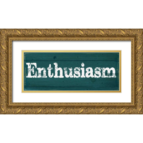ENTHUSIASM Gold Ornate Wood Framed Art Print with Double Matting by Greene, Taylor