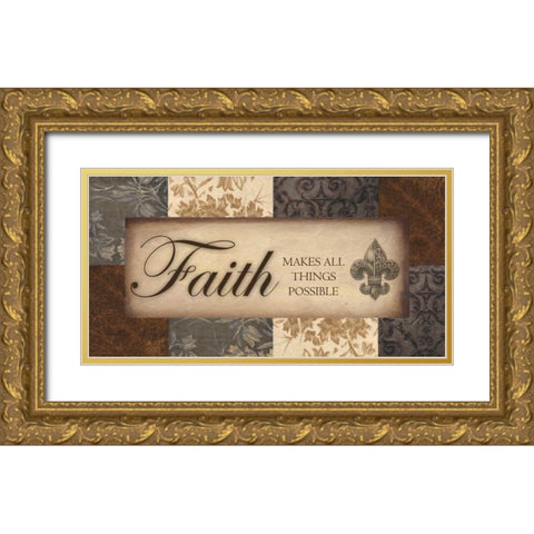 FAITH NEUTRALS Gold Ornate Wood Framed Art Print with Double Matting by Greene, Taylor