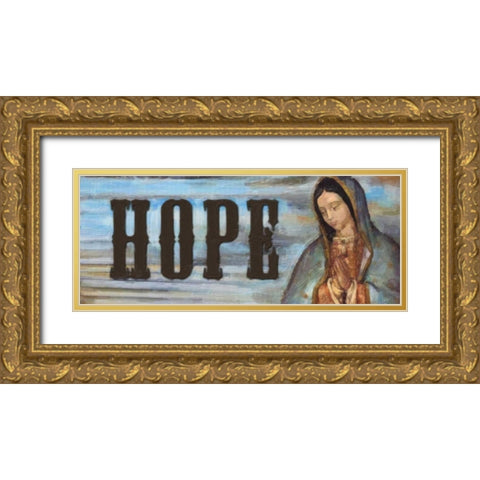 HOPE Gold Ornate Wood Framed Art Print with Double Matting by Greene, Taylor