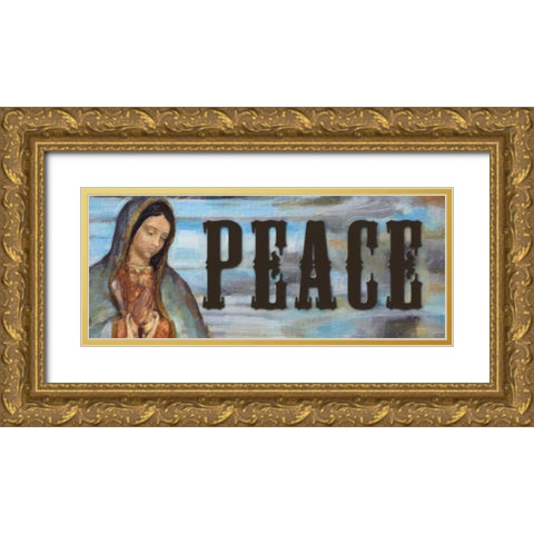 PEACE Gold Ornate Wood Framed Art Print with Double Matting by Greene, Taylor
