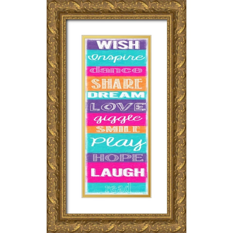 WISH STRIPE Gold Ornate Wood Framed Art Print with Double Matting by Greene, Taylor