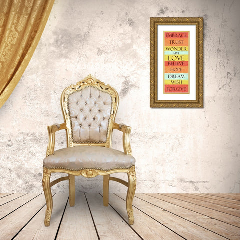 EMBRACE STRIPE Gold Ornate Wood Framed Art Print with Double Matting by Greene, Taylor