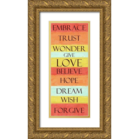 EMBRACE STRIPE Gold Ornate Wood Framed Art Print with Double Matting by Greene, Taylor