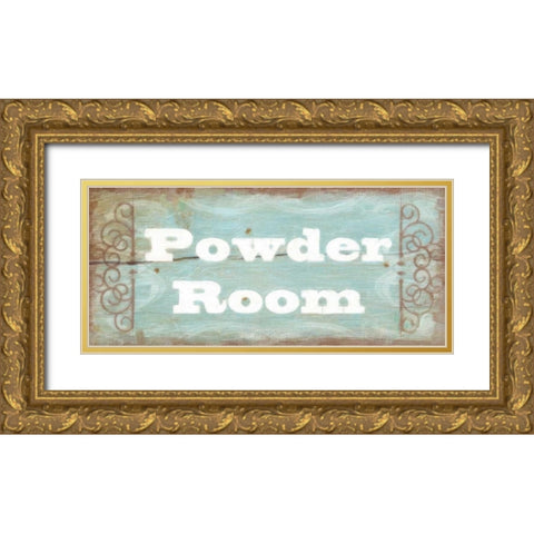 Powder Poom Gold Ornate Wood Framed Art Print with Double Matting by Greene, Taylor