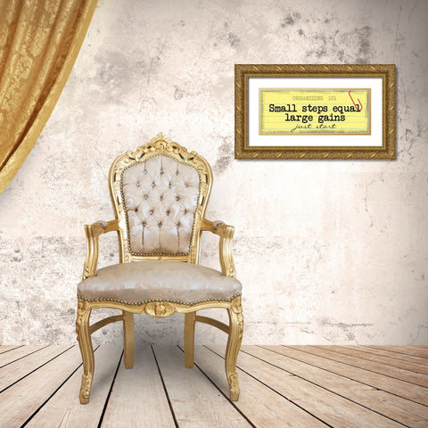 Just Start Gold Ornate Wood Framed Art Print with Double Matting by Greene, Taylor