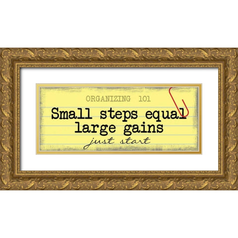 Just Start Gold Ornate Wood Framed Art Print with Double Matting by Greene, Taylor